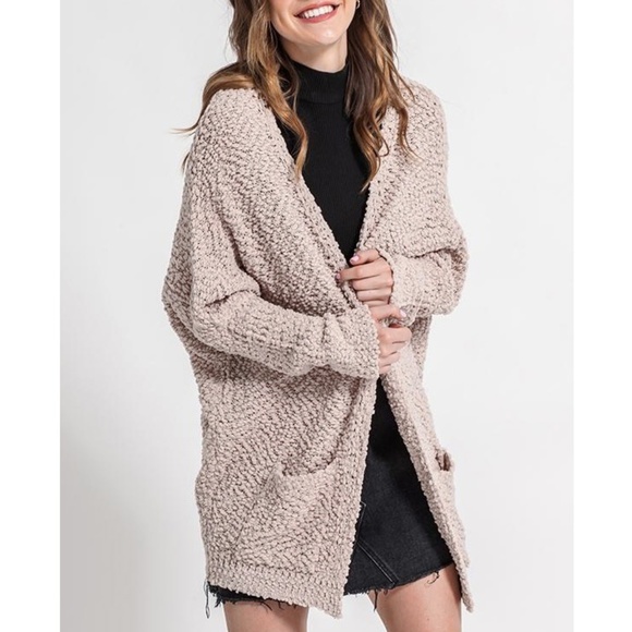 Cozy Pocket Open Popcorn Soft Cardigan - Picture 7 of 7